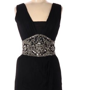 Mandalay Julian Joyce Black Dress with Beaded Belt